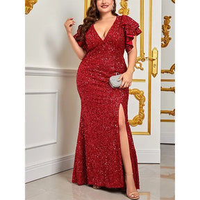 Vestido Festa Glitter Real Longo Plus Size