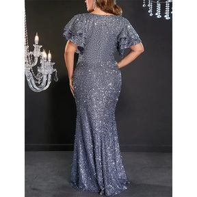 Vestido Festa Glitter Real Longo Plus Size