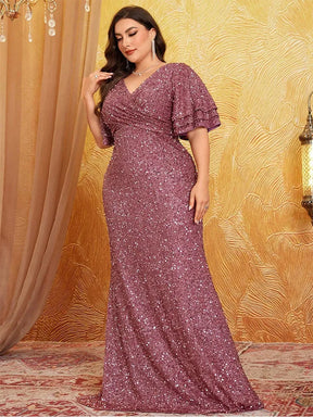 Vestido Festa Rubi Brilhante Longo Plus Size