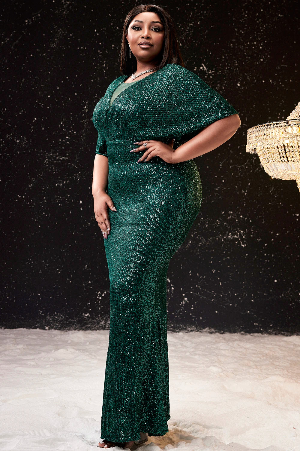 Vestido Festa Aurora Boreal Longo Bodycon Plus Size